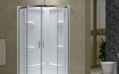 Aspen Shower Door with Base and Walls – 38 in x 38 in